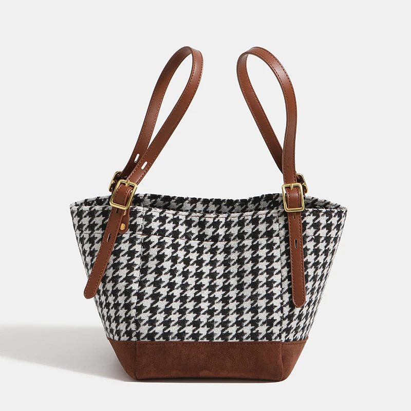 Tote composto axilas sacos para mulheres designer de luxo bolsa e bolsas 2024 novo na moda xadrez simples deslocamento ombro frete grátis chegada rápida