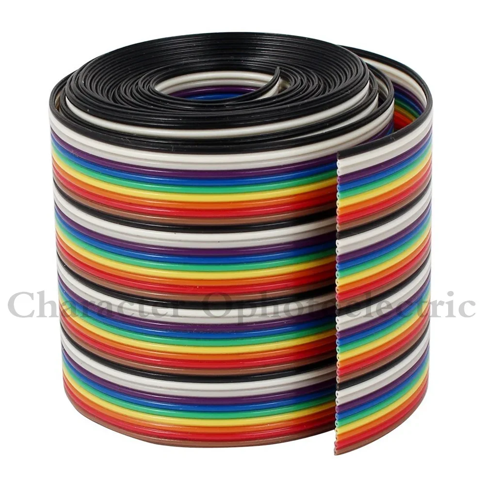 40P 1.17mm PITCH สีสายริบบิ้นแบน Rainbow DuPont ลวด 1M สําหรับ FC Dupont Connector Line PITCH สายเชื่อมต่อ