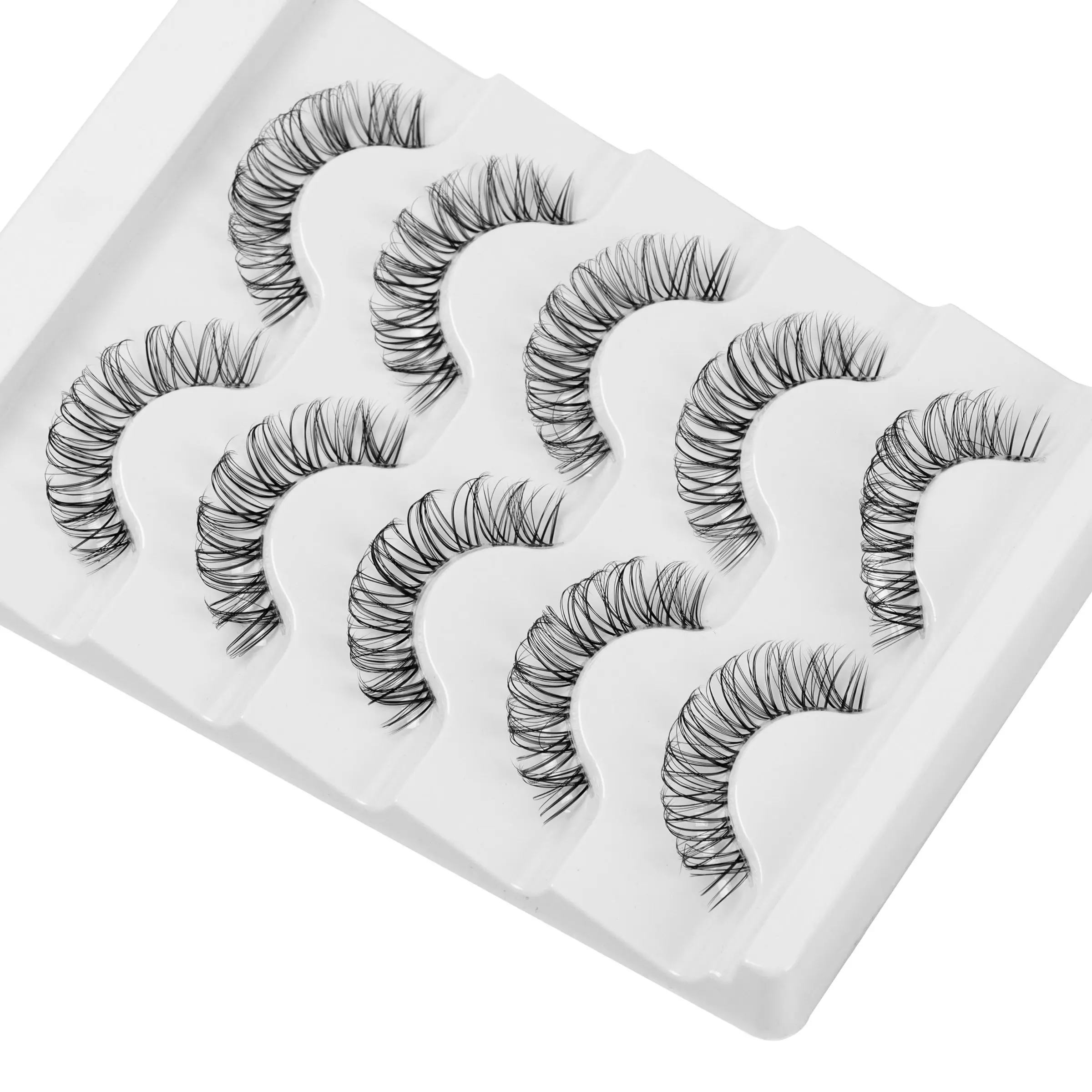 

D Curl Fluffy Wispy False Eyelashes Russian Strip Lashes Eyelash Extension Clear Band