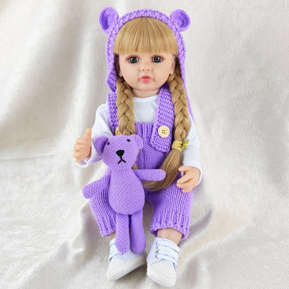 22inch Rebirth Doll 55cm Realistic All Silicone Baby Beibei Vinyl Newborn Girl Doll Princess Preschool Showable Toy Gift