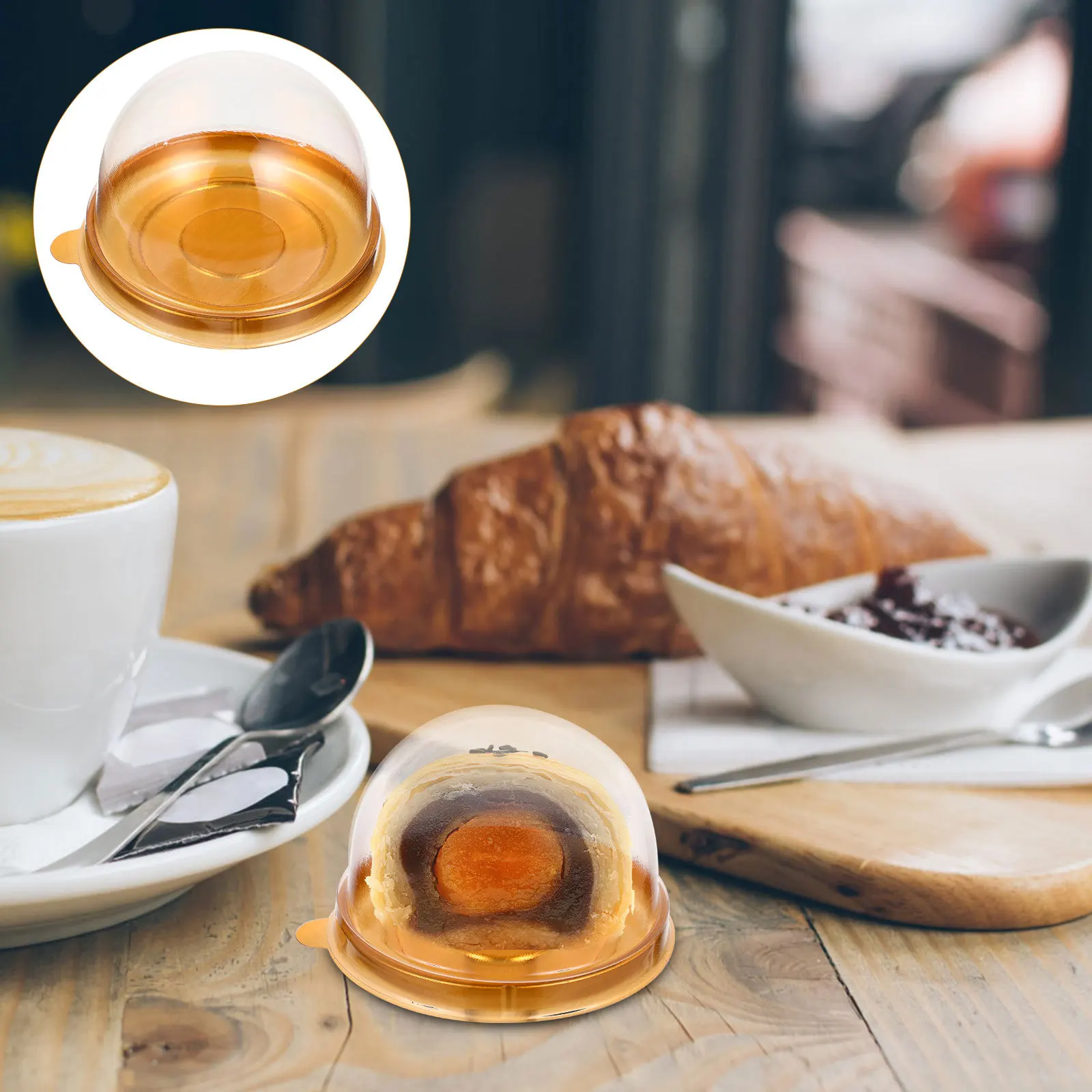 

50Pcs Egg Yolk Puff Case Premium Pe Material Waterproof Multipurpose Food Storage Wedding Birthday Party Favor Boxes