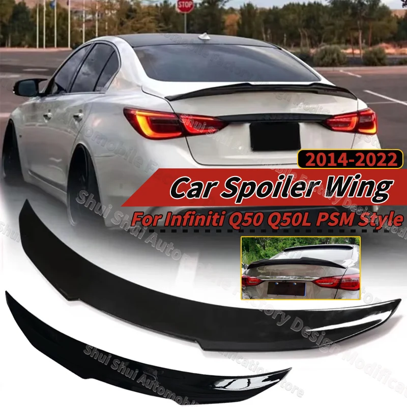 

Спойлер заднего крыла для Infiniti Q50 Q50L 2014-2022, защита багажника автомобиля, удлинение крышки, внешнее украшение, тюнинг
