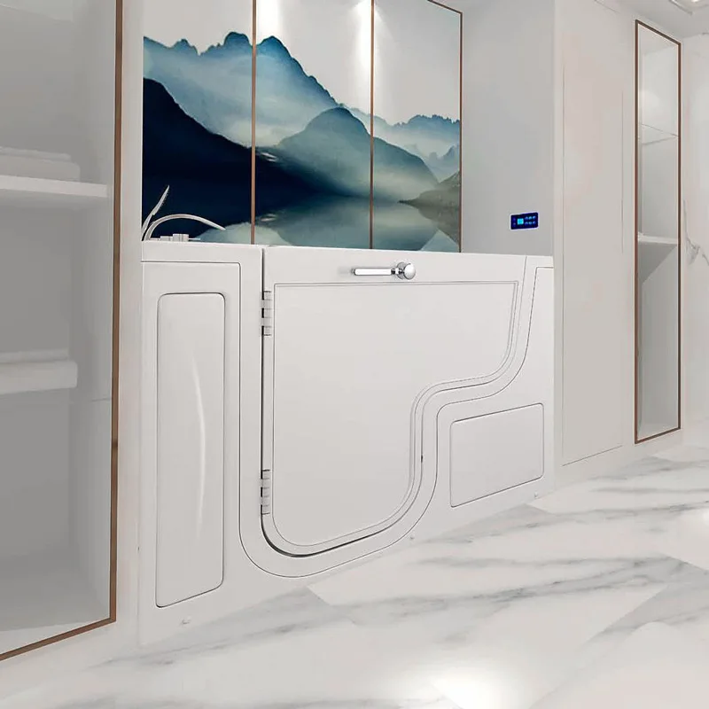 Elderly Bathtub Accessible Side Door Walk-in Home Deep Bubble Sitting Acrylic Massage Bathtub