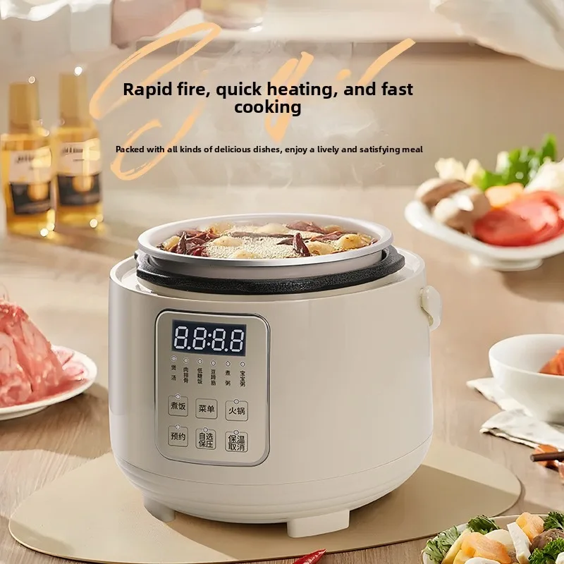 Home Mini Electric Pressure Cooker Dual Nonstick Inner Pot 2L Serves 2 4 Rice Stainless Steel Pressure Cooker Pressure Cooker