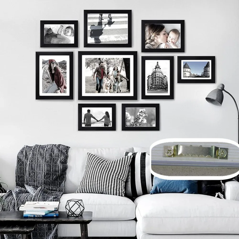 With Screw Sawtooth Picture Frame Hanger Multi Functional Decorative Tools Metal Hook Golden Silver Black Hardware