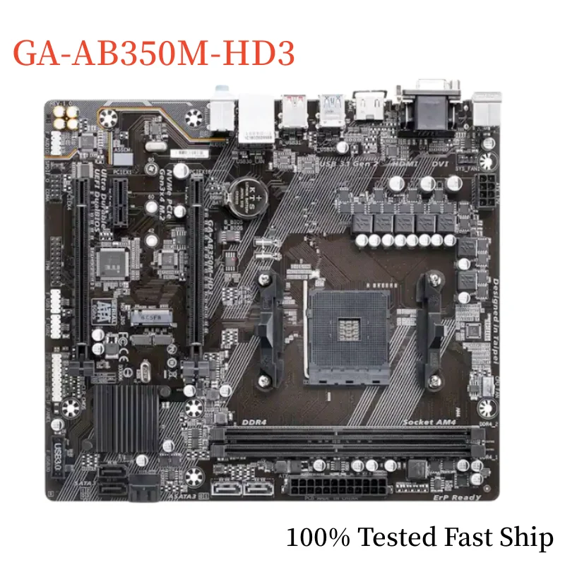 

For GIGABYTE GA-AB350M-HD3 Motherboard B350 32GB Socket AM4 DDR4 Micro ATX Mainboard 100% Tested Fast Ship