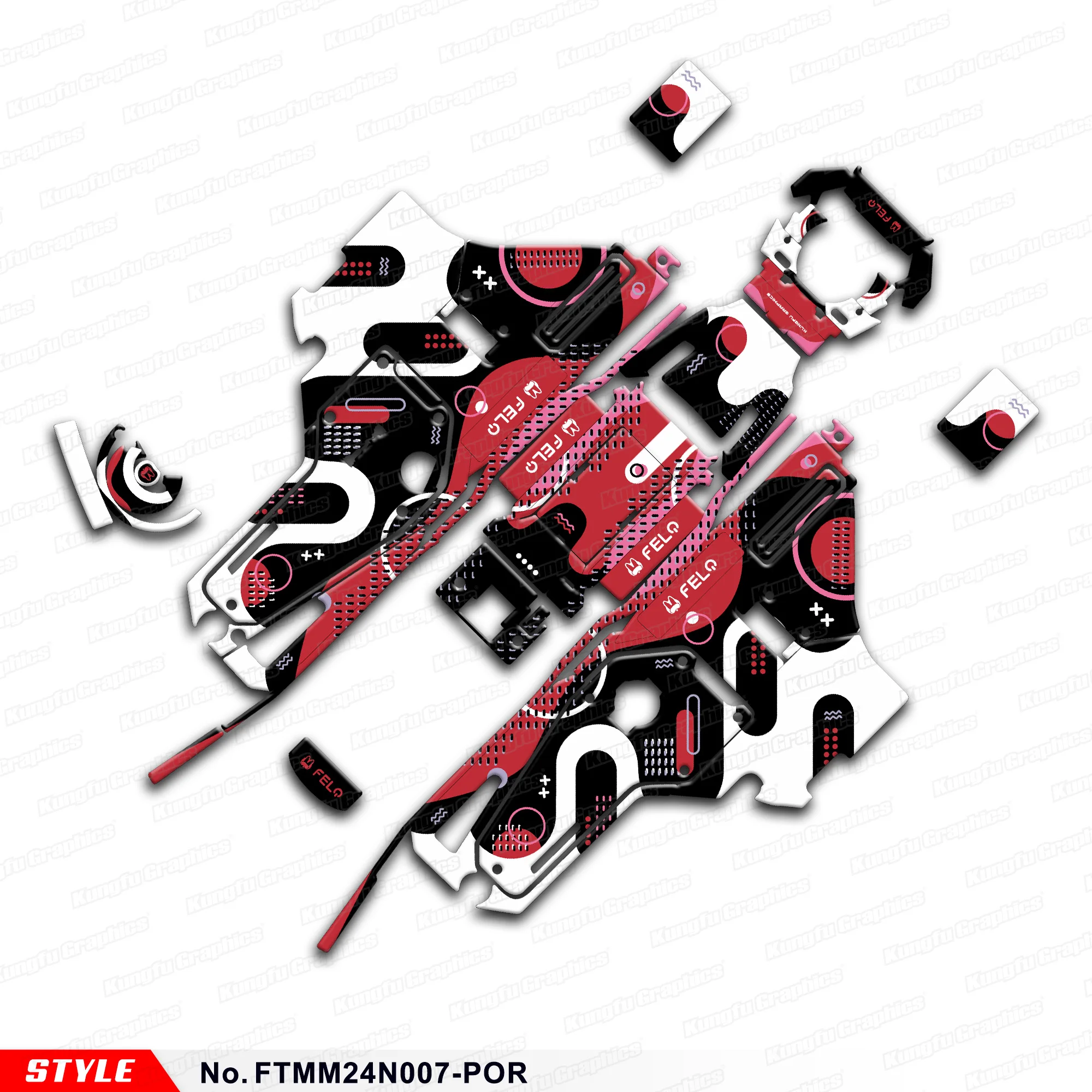 

JY RACING Graphics Decal Kit Sticker Sheet for FELO M1 M1-NX MM FELOTOO, Protector, FTMM24N007-POR