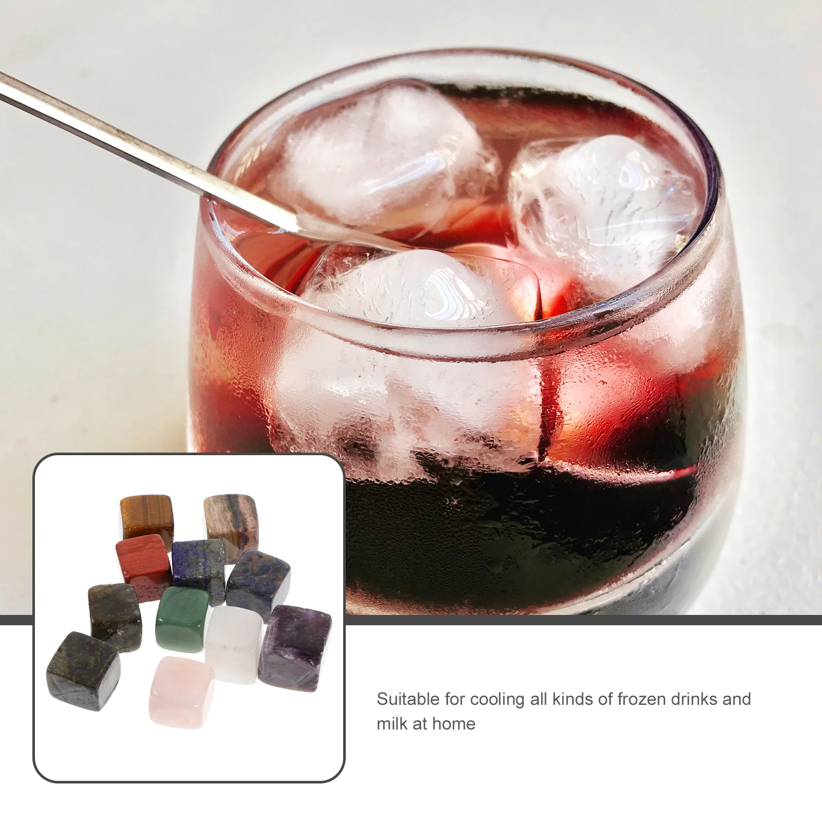 

11Pcs Reusable Crystal Ice Cubes Whiskey Stones Chilling Beverage Rocks Fine Workmanship Easy Clean Long-Lasting Cold Retention