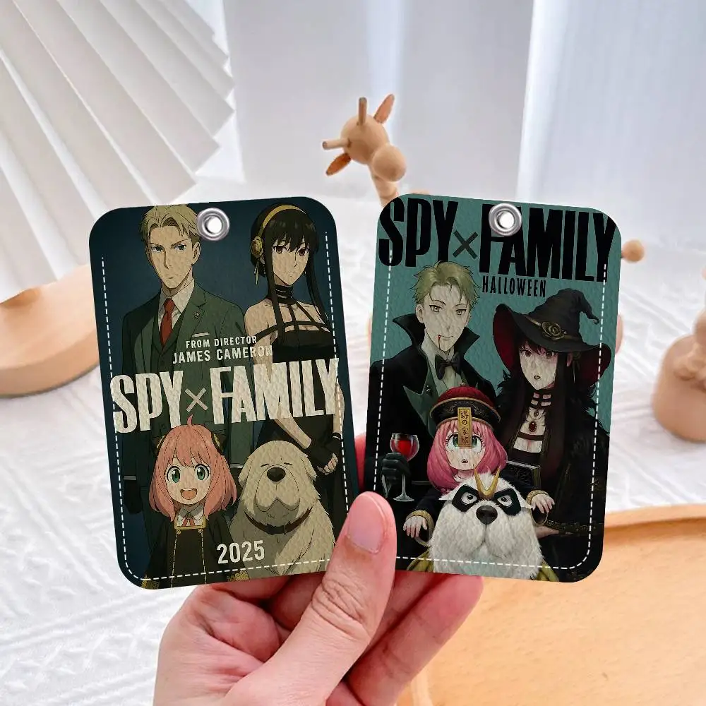 comedy anime S-Spy X F-FamilyS Rectangle Keychain Card Holder, Badge Credit Card Holder, Student ID Card Holder, Bus Cards Cover