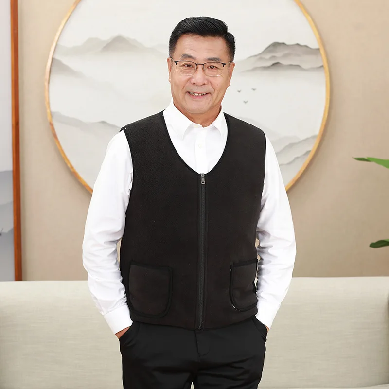 Winter Vest Fleece Sleeveless Cardigan Warm Thickened Waistcoat Zipper Jackets Tank Top Fleece Vests New Superhot Coat