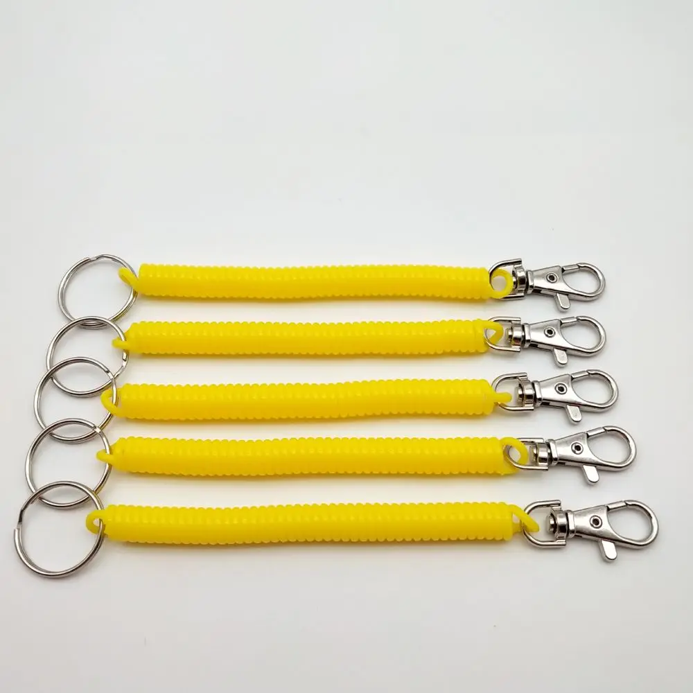 Wristband Anti-lost Wrist Coil Elastic Security Gear Elastic Ropes Spiral Stretch Keychain Spring Rope Key Ring Key Cord Clasp