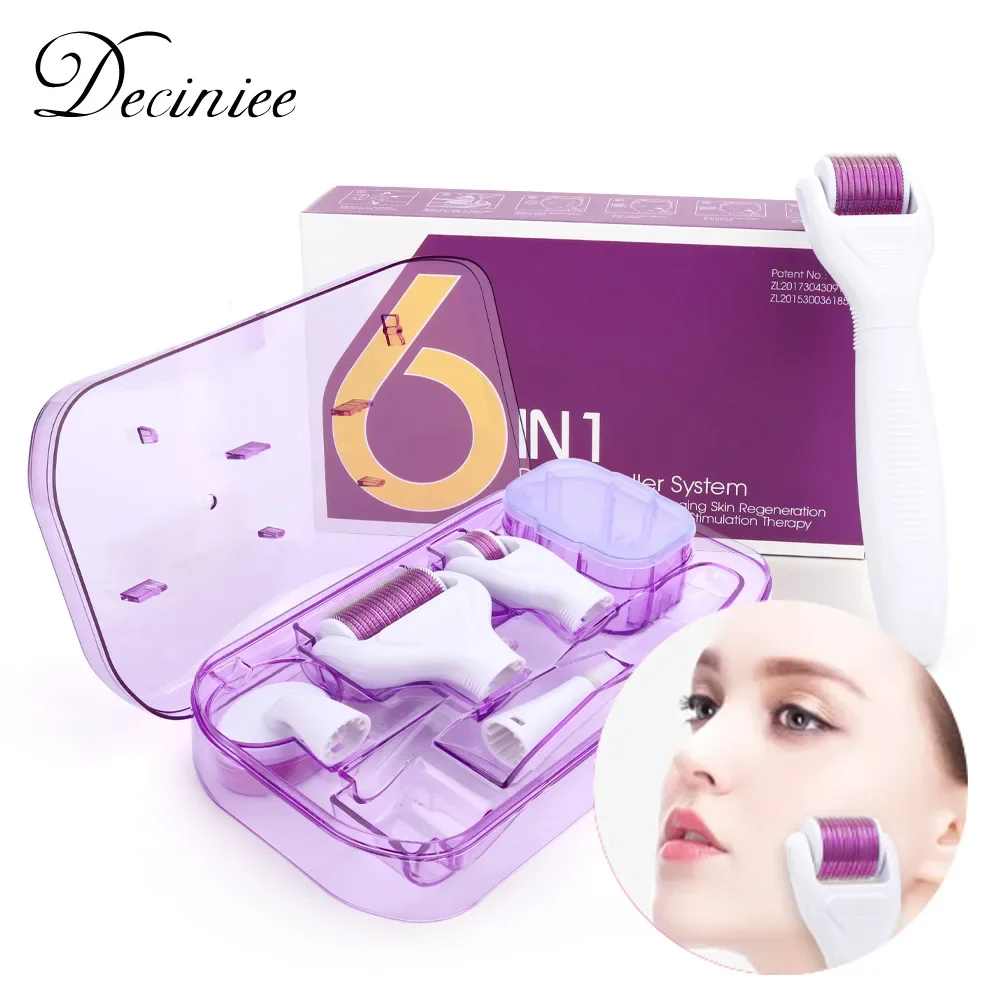 DRS 4/5/6in1 Derma Roller Needle 0.25 0.3 mm Microdermabrasion Facial Roller Microneedle Kit para ojos Cara Cuerpo Cuidado de la piel