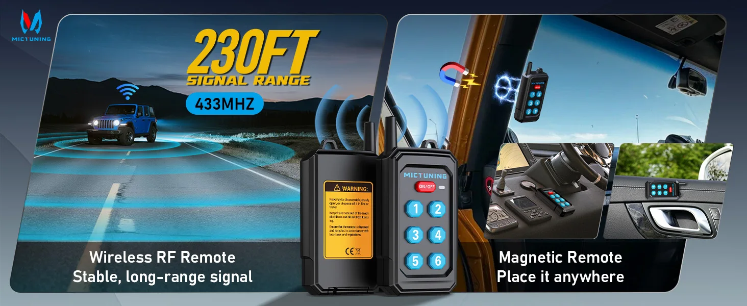 MICTUNING P1Y RGB 6-Gang-Schalttafel mit kabelloser Fernbedienung und App-Steuerung, Fernbedienung bis zu 230 Fuß, 12 V/24 V für LKW, Wohnmobil, Offroad – Detail 7