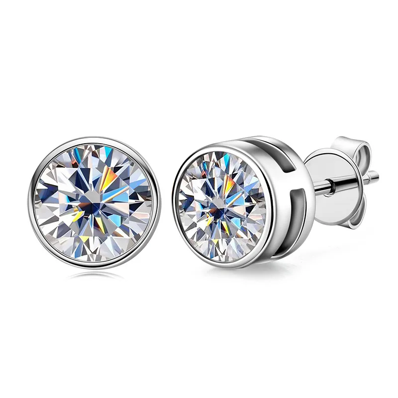 Premium 0.5-1ct Moissanite Diamond Stud Earrings for Women Orginal 925 Sterling Silver Screw Back Women Moissanite Earring 2024