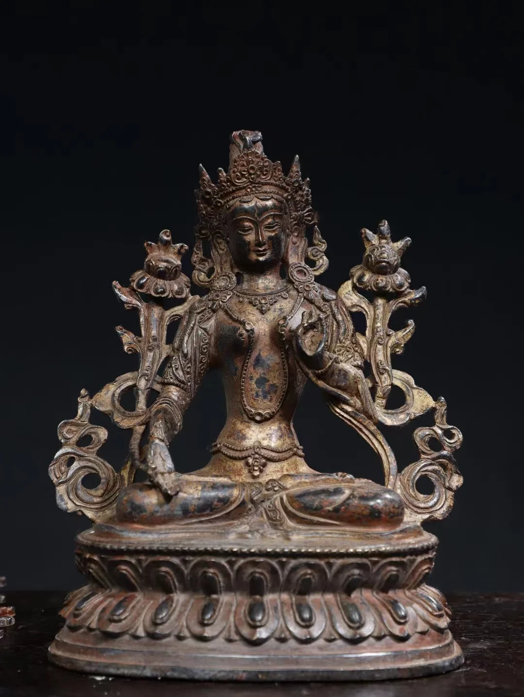 Old Qing Dyansty copper the light of Buddha shines Buddha statue,#03,Handmade