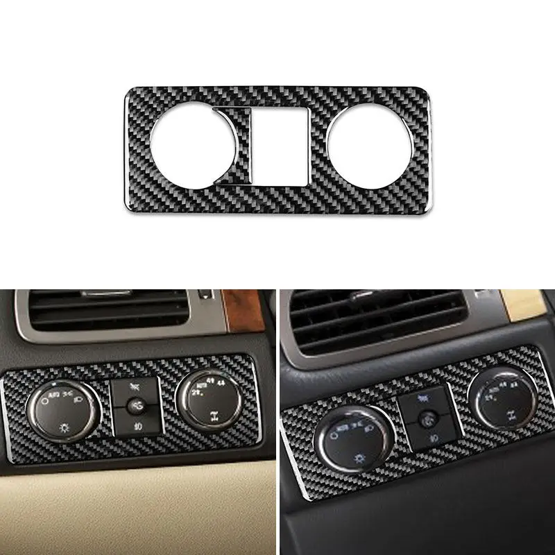 Car Accessories For Chevrolet Tahoe Suburban 2007 2008 2009-2014 Interior Sticker Soft Carbon Fiber Headlight Switch Frame Trim