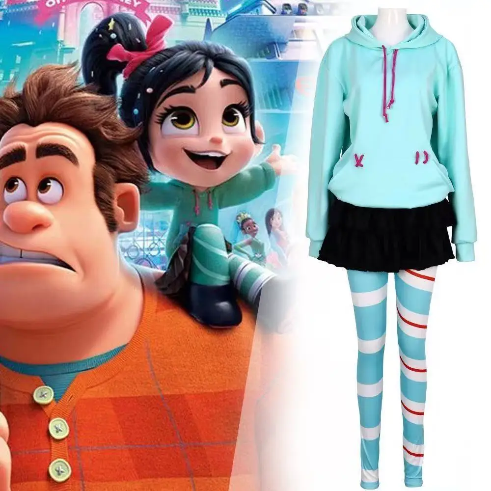 

Cosplay Vanellope Themed Sweatshirt Women’s Anime Role-Playing Costume Kit