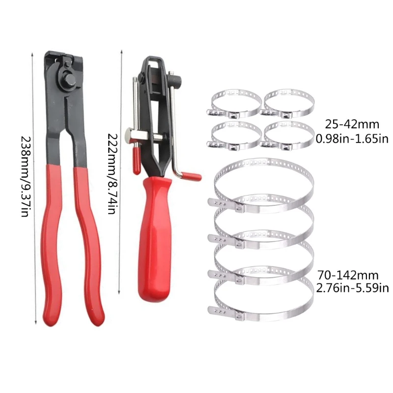 Pack of 10 CV Joint Boot Clamp Pliers with CV Boot Clamp Car Banding Tool Repair Tool CV Boot Clamp for Most Car