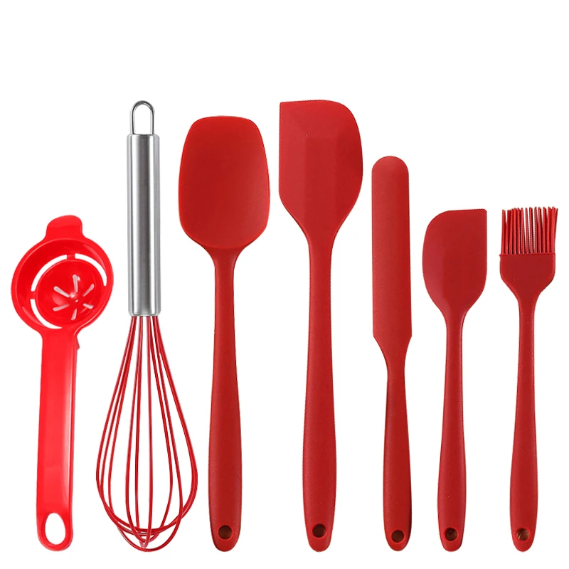 7 Piece Silicone Spatula Set Non-Stick Heat-Resistant Spatulas Turner for Cooking Baking Mixing Baking Tools image 6