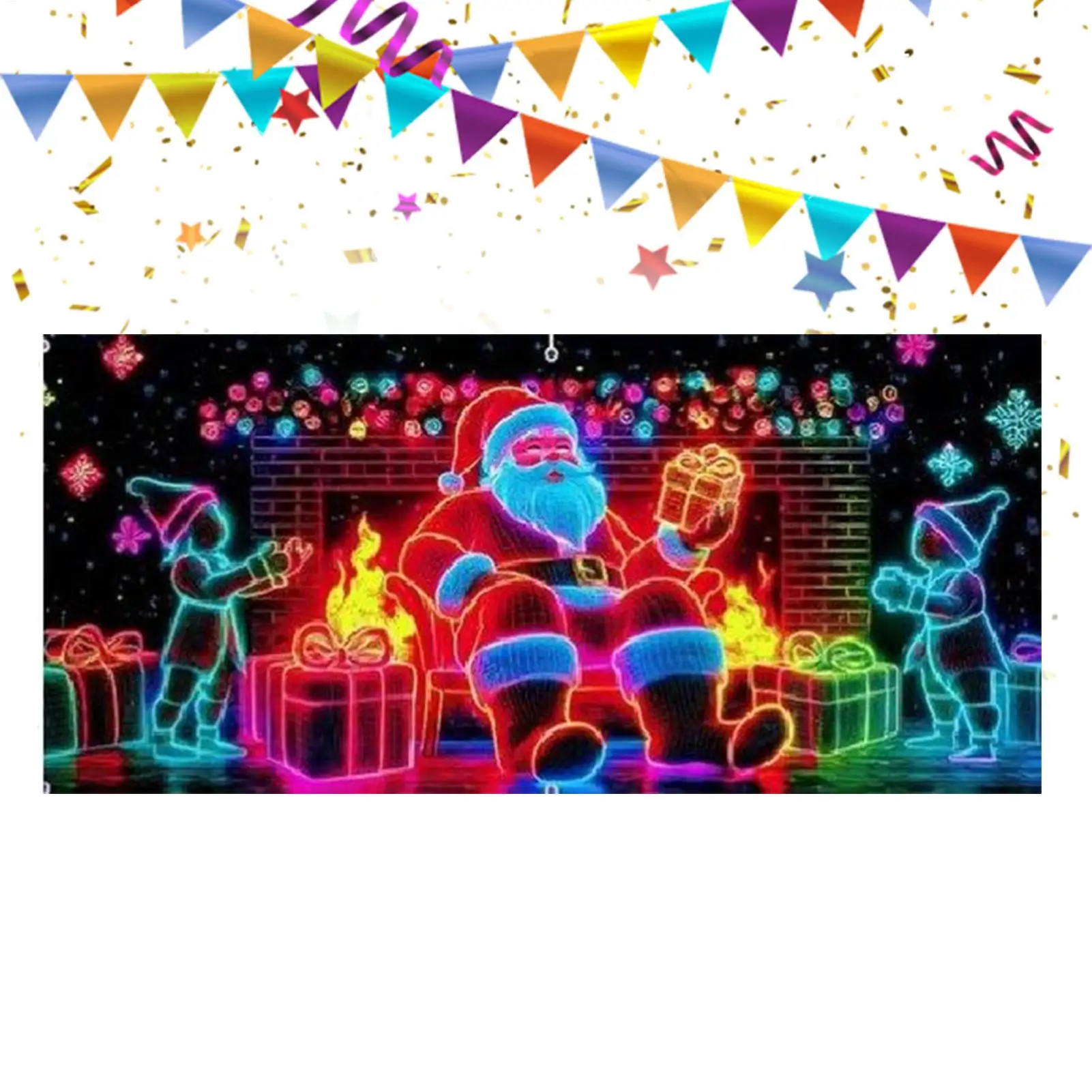 

Крышка гаражной двери Санта-Клауса 13x6 футов, УФ-флуоресцентное сезонное украшение, фон для гаража, украшение для домашних хозяйств, вечеринок, семьи