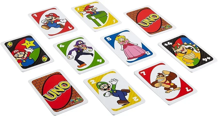 Super Mario Games Mario UNO Card Puzzle Game Family Funny Entertainment Board Game Poker Kids Toys Playing Cards birthday gifts