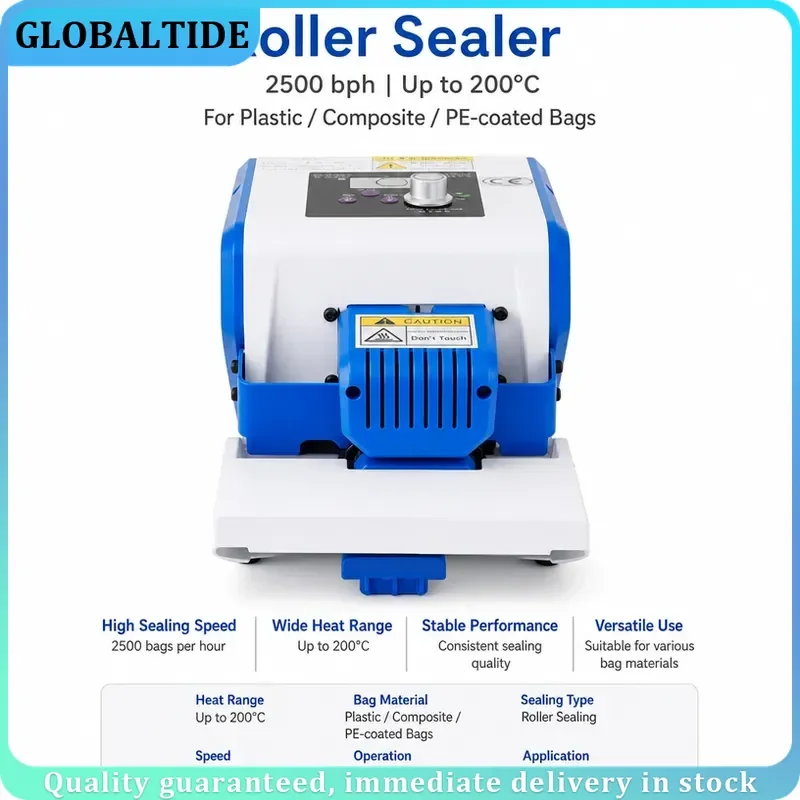 ZS-GLF1P Portable Bag Sealer Roller Sealing Machine Aluminum Foil Composite Plastic Film PE Coated Paper Food