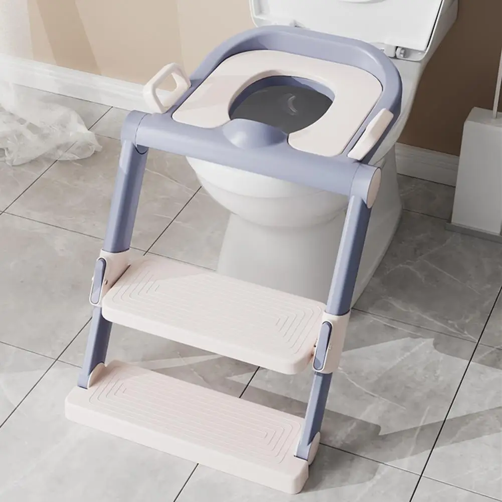 Asiento de inodoro práctico para niños, engrosado orinal, escalera de inodoro plegable, asiento de entrenamiento para bebé, conveniente para escalar