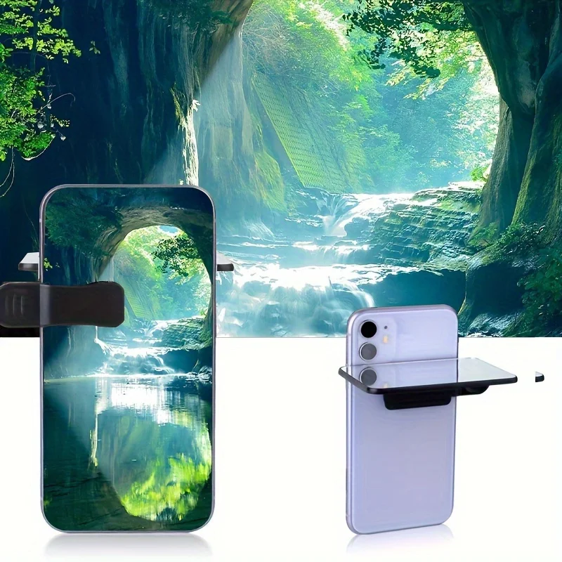 

2 Piece Smartphone Reflector Photo Clip - Sky Lens Accessory for iPhone and Smartphones | Plastic Reflector for Travel Selfies and Videos, Single Button Reflection, Durable Plastic Clip, Travel Selfie Accessories