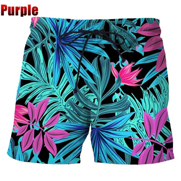 Summer Hawaiian Beach Shorts Quick Drying 3d Printed Palm Motif Swim Trunks Shorts Board Shorts Men Funny Beach Shorts