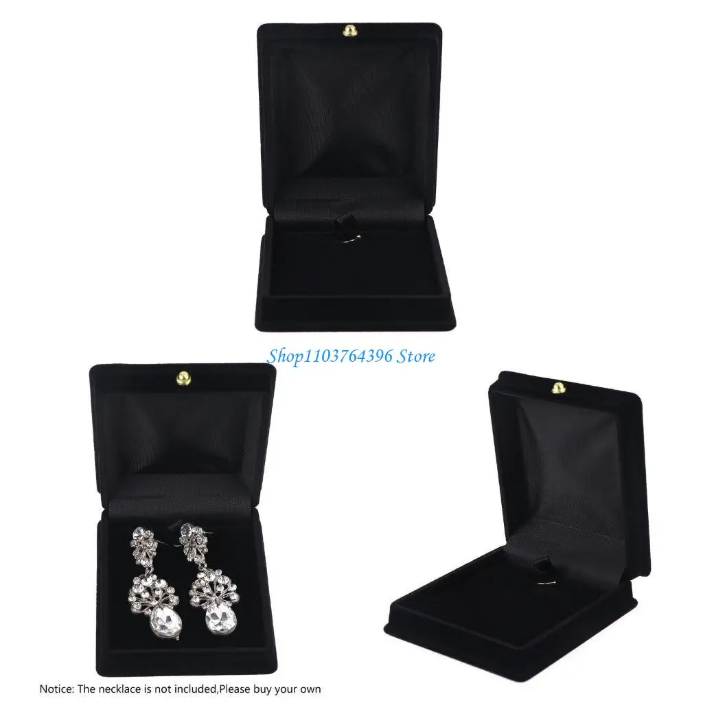 قلادة مخملية على شكل صندوق قلادة وحلق وقلادة وسوار هدية لعرض هدايا الزفاف