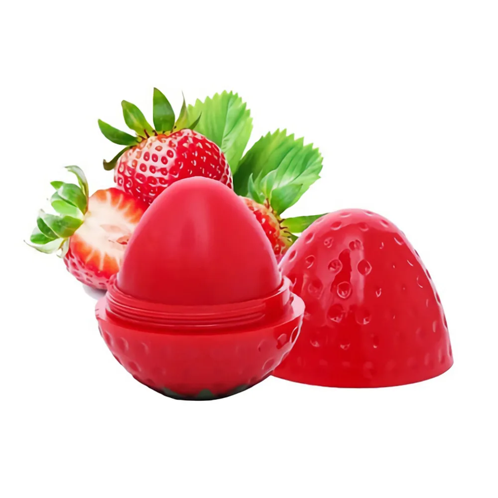 Lip Plumper Strawberry Shape Moisturizing Lipstick Fade Lip Line Waterproof Lip Balm Anti Cracked Long Lasting Lip Mask Lip Care