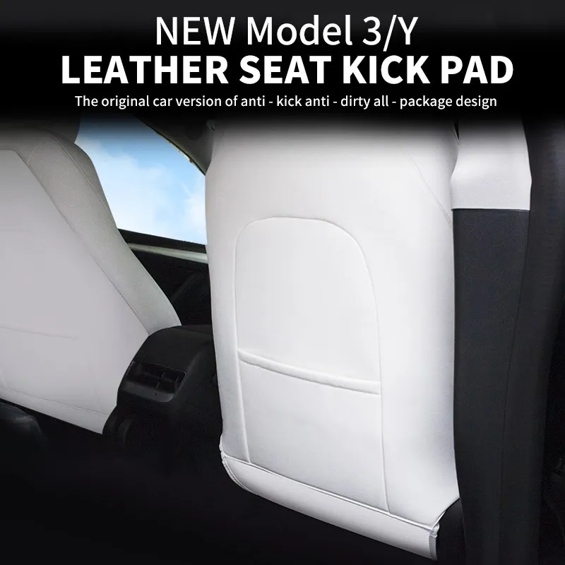 Per Tesla Model Y Seat Back Child Anti Kick Leather Pads Model3 2023 Full surround Protector accessori per interni Auto