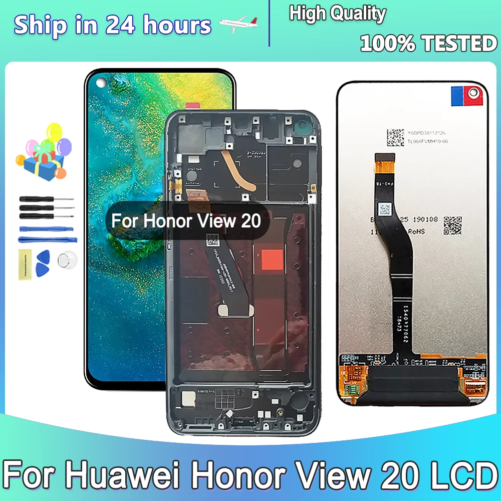 

6.4''For Huawei Honor View 20 LCD Display Digital Touch Screen With Frame Replacement For Huawei View 20 PCT-AL10 LCD Screen