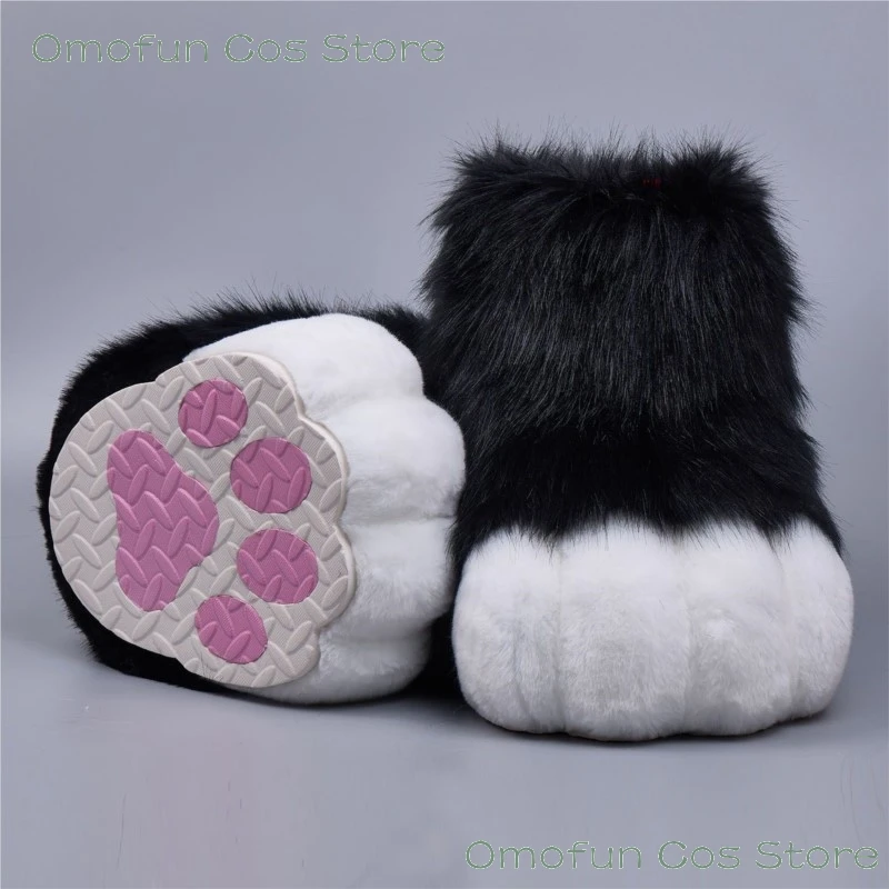 Fursuit Cosplay Zampe Scarpe Accessori Furry Cosplay Bunny Cat Stivali Cute Fluffy Animal Manga Party Cos Indossabile Costume unisex