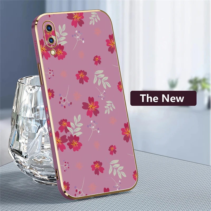 سيليكون لينة حافظة هاتف من البولي يوريثان ل Vivo Y30 Y33S Y33T Y35 Y36 Y22S Y27 Y28 Y50 Y51A Y30 Y30i Y31 2021 زهرة اللوحة غطاء #4