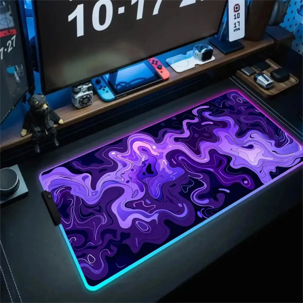 포매션 플루이드 마우스 패드 XXL RGB 게이밍 마우스 패드 게이머 액세서리 대형 LED 조명 마우스패드 PC 컴퓨터 책상 매트 (백라이트 포함)
