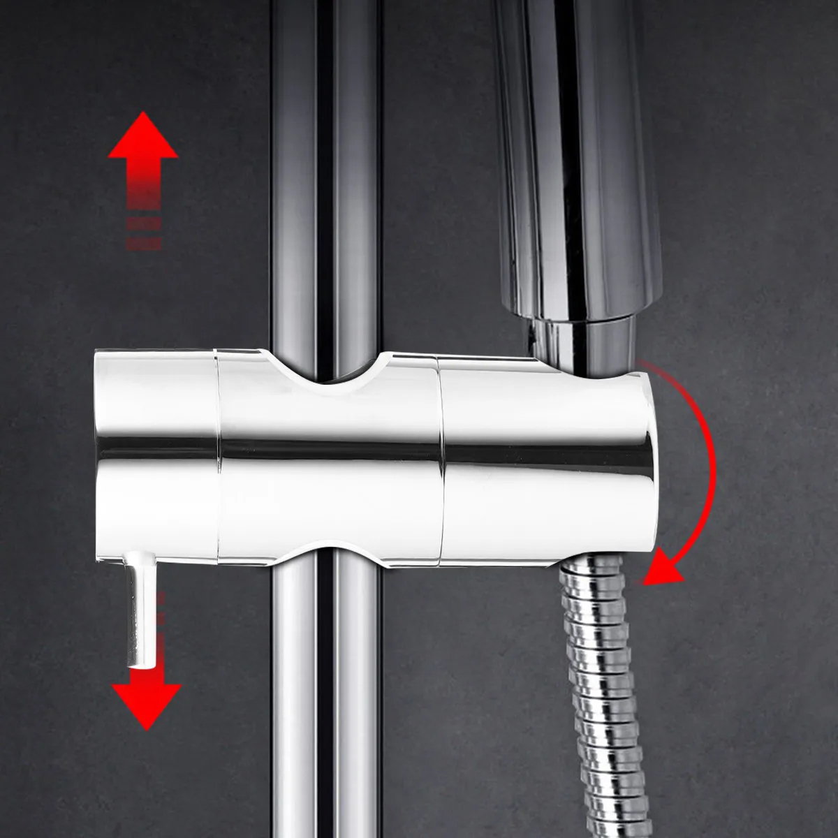 

Shower Head Holder Adjustable Wall Mount Bracket Compatible with Handheld Shower Heads Easy Tool Free Installation Rugged