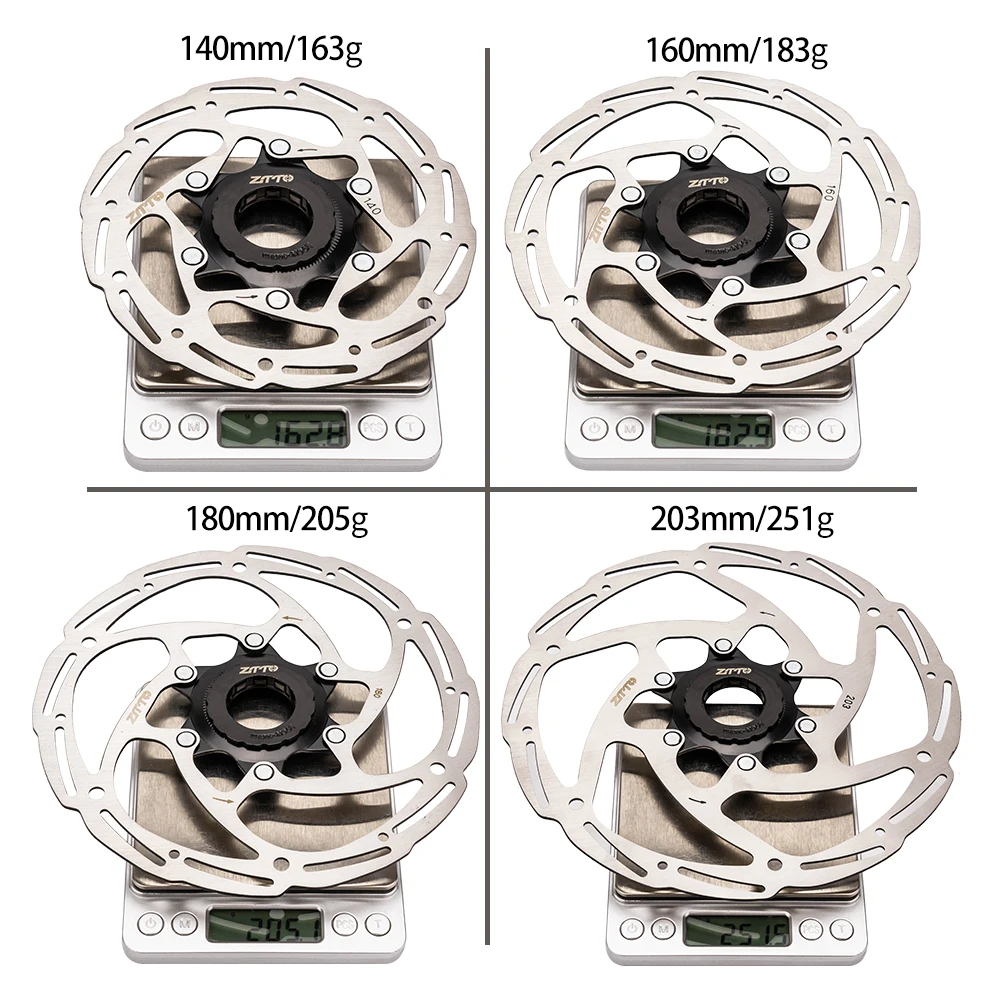 ZTTO Bicycle Brake Rotor Center Lock Hub Mount 140 160 180 203mm Disc High Strength Steel 1.8mm For MTB Road Bike