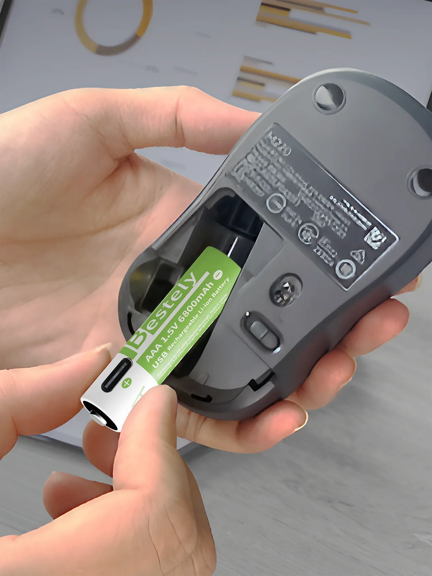 AliExpress Bestely 1.5V/AAA 6800mAh High Capacity Rechargeable Lithium Batteries Type-C /USB AAA Li-ion Battery 2000 Times/Cycle with Cable