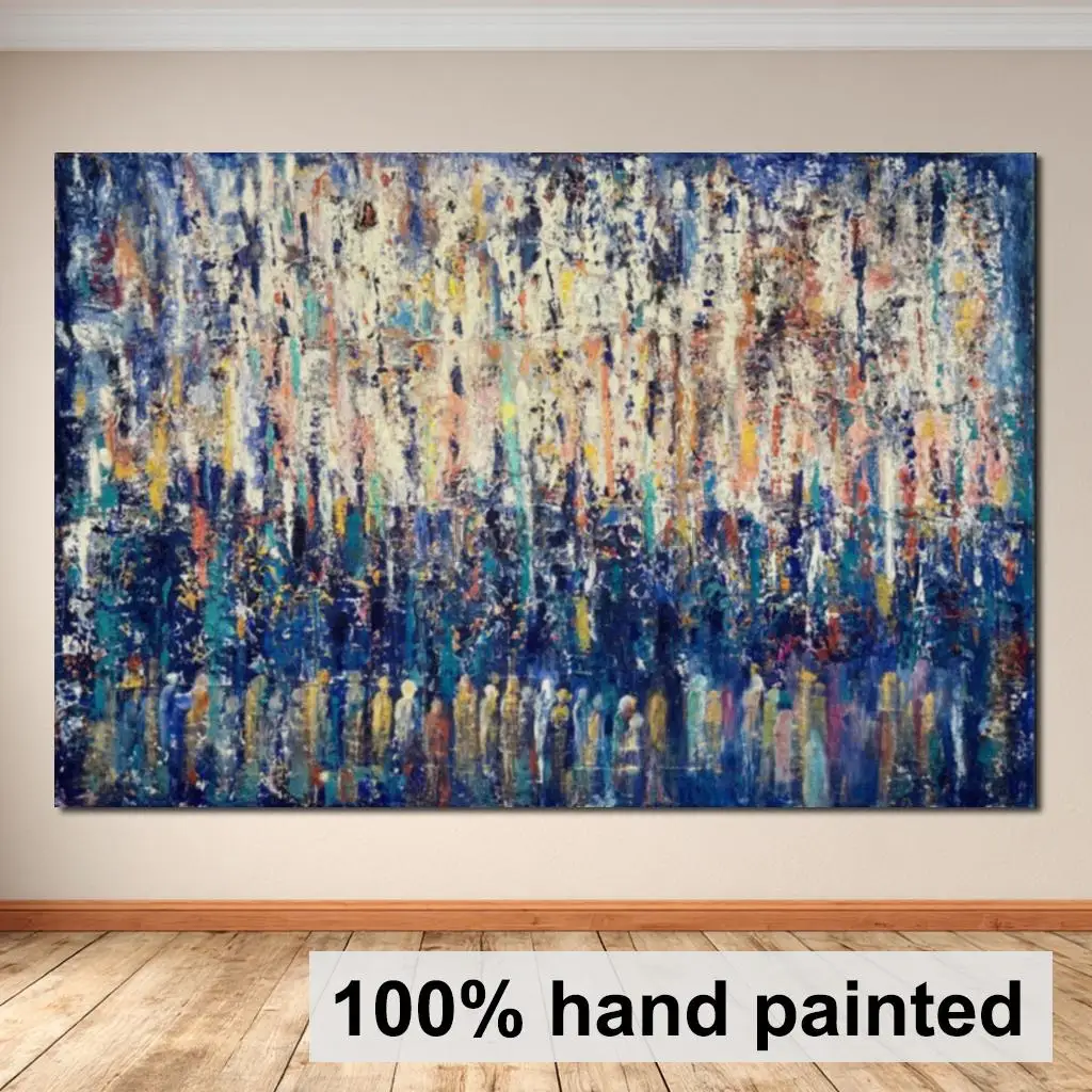 Abstraktes Kotel Jüdisches Leinwandbild, handgemaltes Ölgemälde der Westwand Jerusalem, strukturierte Judaica-Wandkunst für Wohnzimmerdekoration