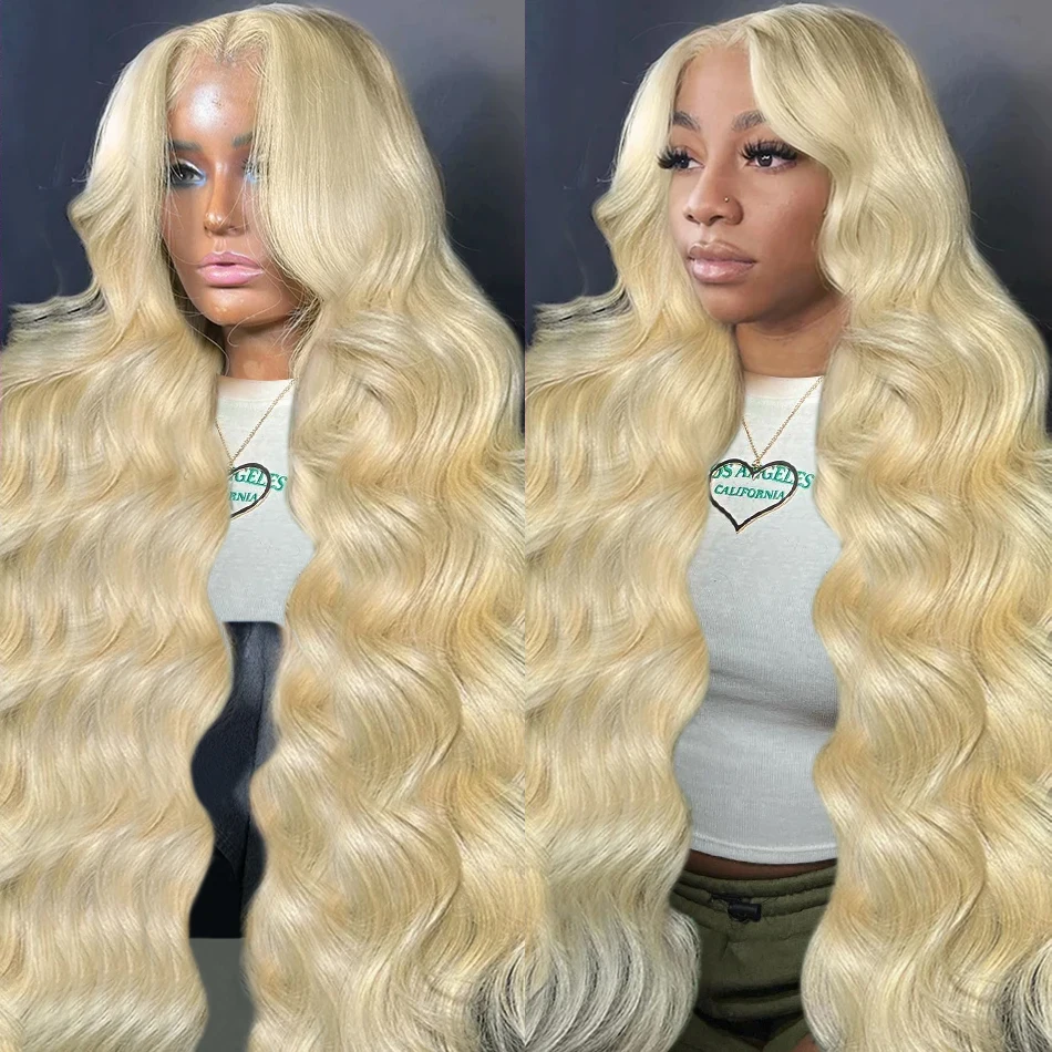 Blonde Body Wave 13x6 HD Transparent Body Wave Lace Frontal Human Hair Wig 30 40 Inch 13x4 Lace Front Wig PrePlucked For Women