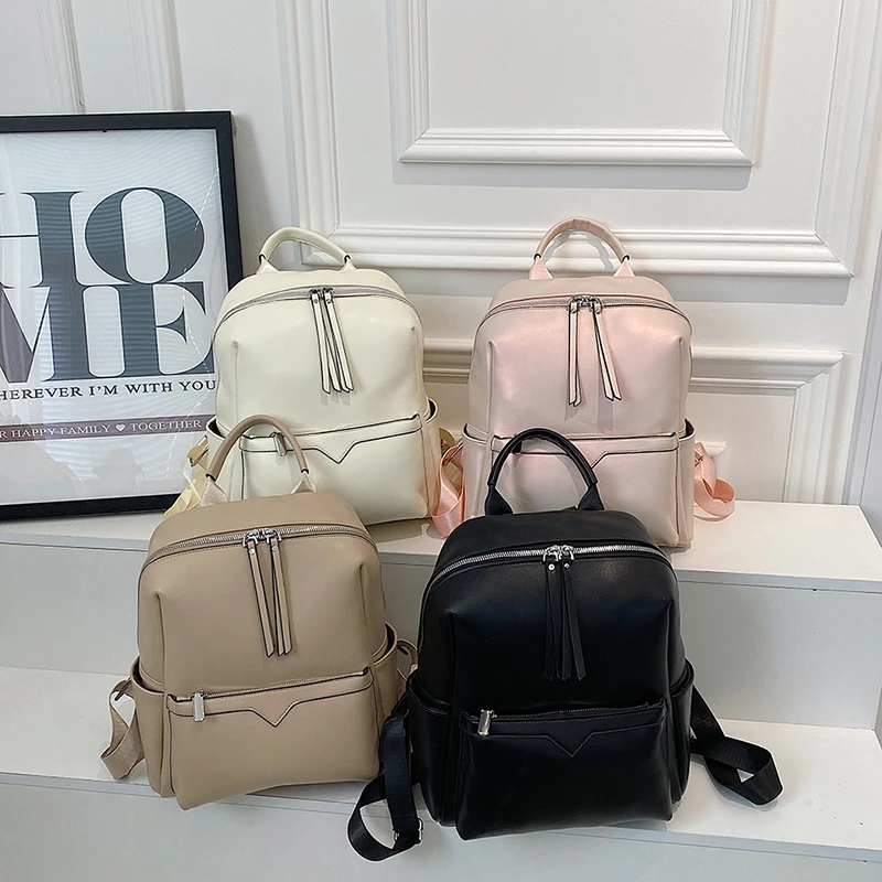 Sac à dos simple en PU de grande capacité pour femme, fouet polyvalent de luxe, haute qualité, mode décontractée, offre spéciale, 2024