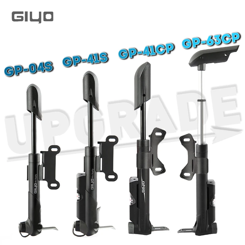 GIYO Portable Bicycle Pump with Gauge 120psi Mini Hand Cycling Air Pump Mountain Bike Smart Valve Pump Ball Toy Tire Inflator