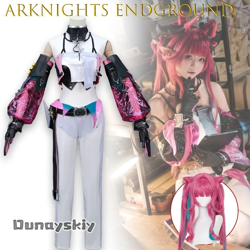 

Arknights Endground Yvonne Cosplay Outfit Anime Festival Party Wear Character Costume aBcAzO@ Tacticalcyberpunk Style Halloween