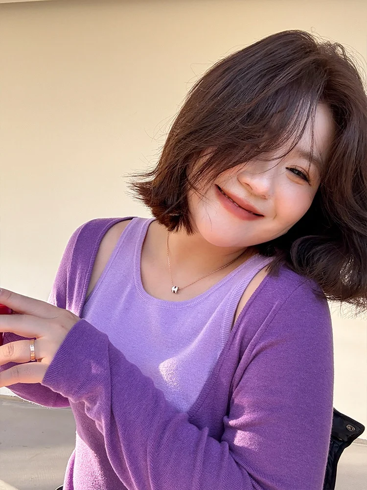 

Удобный сексуальный вязаный свитер для женщин больших размеров, деревянный идеальный осенне-зимний модный простой длинный свеч круглый Ne