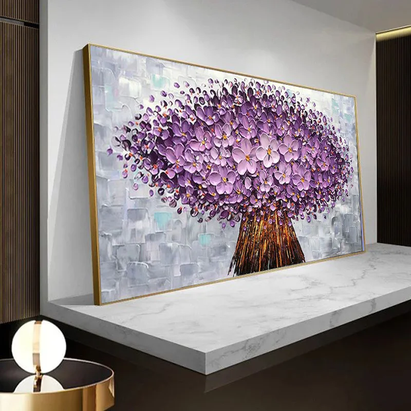 GATYZTORY 60x120cm Painting By Number Purple Flowers Kits For Adults Handpaint Picture By Number Large Size On Canvas Home Decor