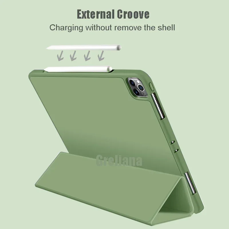 Coque pour iPad 9e 8e 7e iPad 10.2 6e 5e 9.7 Coque intelligente avec porte-crayon iPad Pro air 11 11e 2025 Air 3 10.5 Coque Capa