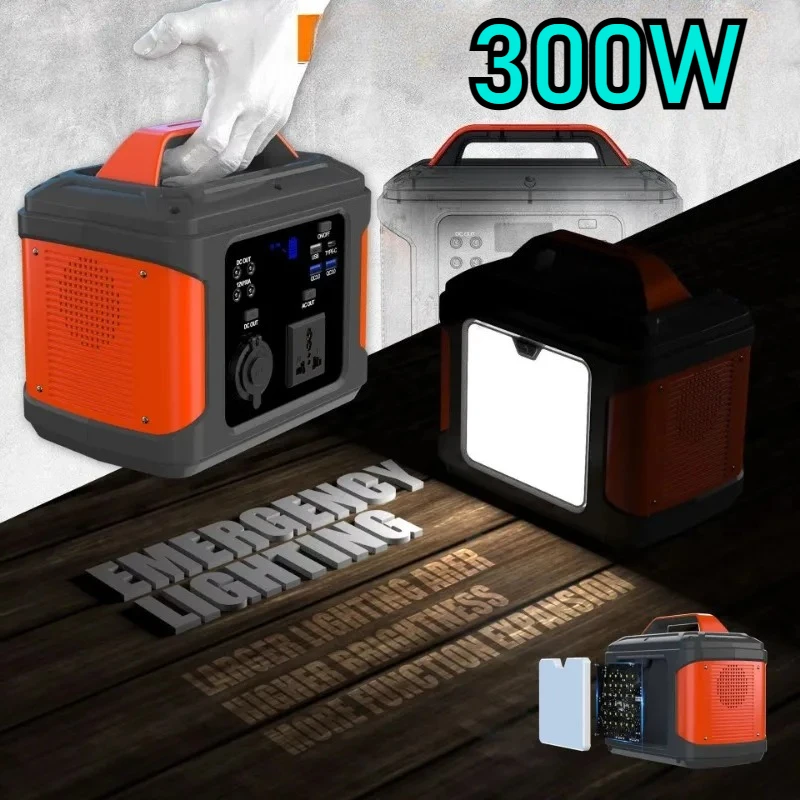 80000mAh Solar Generetor 300W 110V/220V Portable Power Station LiFePO4 Outdoor Emergency Mobile Power Bank for Home Camping