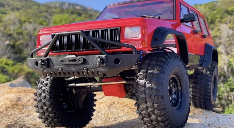 AUSTAR-coche todoterreno teledirigido de escalada Cherokee 1/10, con eje de Portal de alta y baja velocidad, con diferencial de deslizamiento limitado