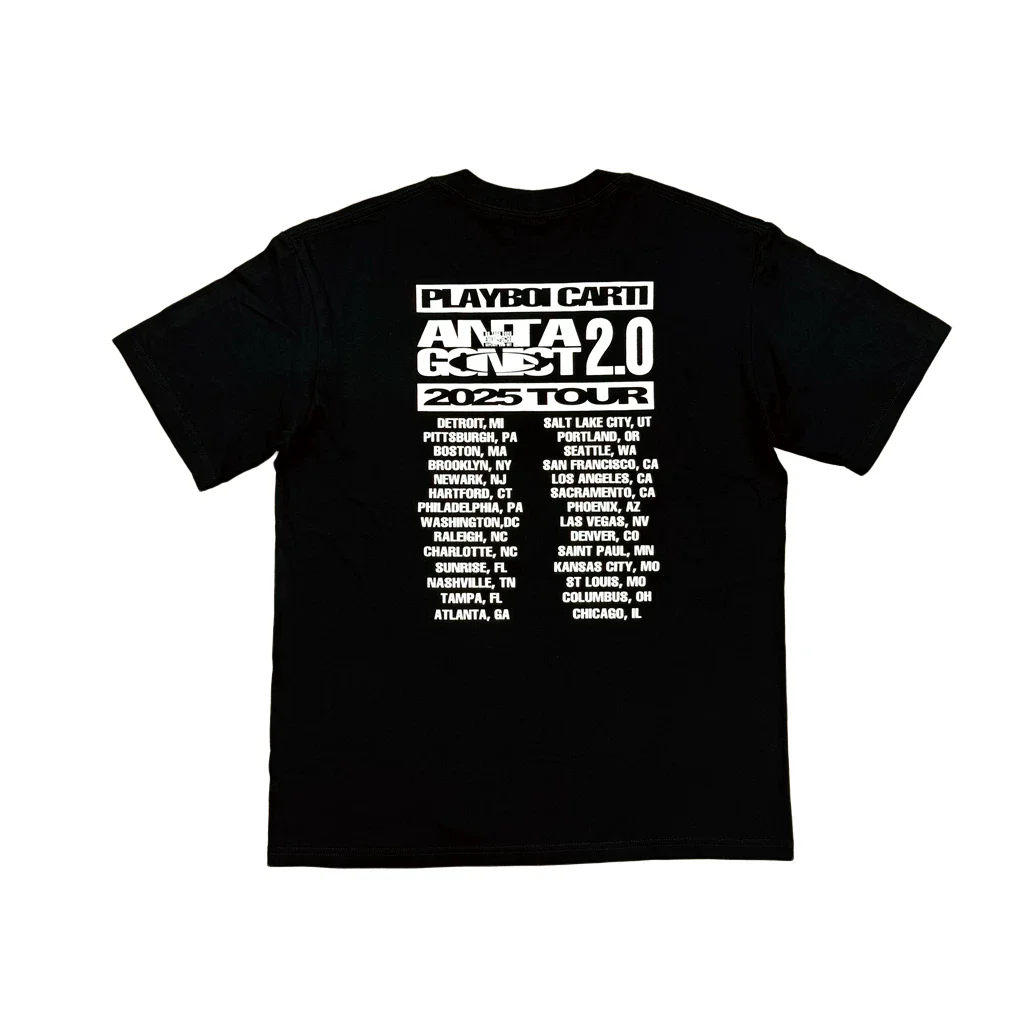 New Men Playboi Carti Antagonist 2.0 Tour Opium T Shirts T-Shirt Hip Hop Skateboard Street Cotton T-Shirts Tee Top US size E09